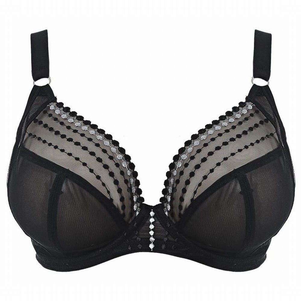 Elomi Elomi NEW Black Womens Size 38N DotCrochet Sheer Full Coverage
