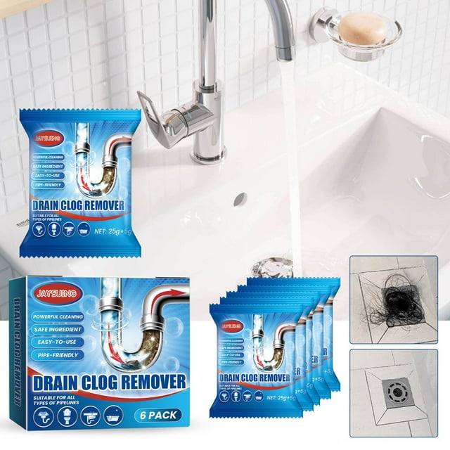 Xihbxyly Desatascador Potente para Cabello y Grasa, Fácil de Usar, Ideal para Tuberías y Fosas Sépticas, Ideal para Uso Doméstico, Baño y Cocina. Envasado Individualmente (1 Unidad).