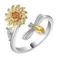 thumbnail image 1 of Dww-sunflower Rotating Ring For Female Anti Stress Anxiety Decompression Sunflower Ring, 1 of 5