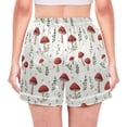 thumbnail image 2 of Women's Silk Pajama Shorts Mushrooms and Weeds Pajama Shorts Women's Casual Pajama Shorts with Pockets, 2 of 6