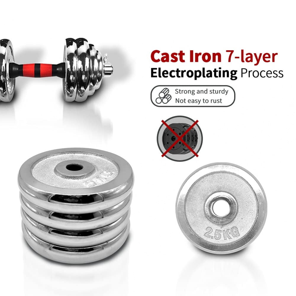Riwcyla 44LB Adjustable Dumbbell Barbell 3-in-1 Weight Set with Connecting Rod for Home Gym