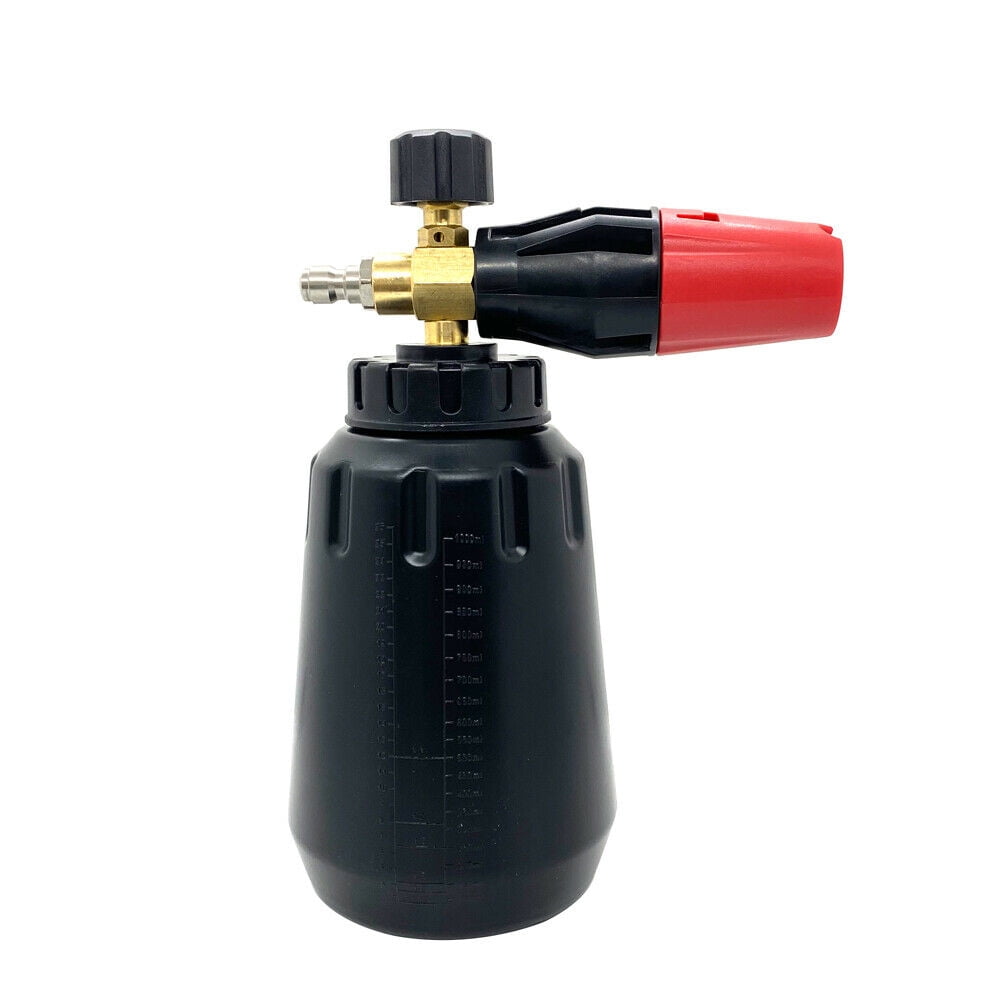 PVUEL 1/4" Car Pressure Snow Foam Washer Gun Washer Soap Lance Cannon Spray Jet Bottle Black
