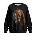 thumbnail image 5 of Yuyamidu Oversized Novelty Sweatshirts for Womens Horse Women's Fashion Hoodie Sweatshirts Loose Crewneck Pullover with Pockets Casual Sport Tops Long Sleeve Tees Soft Comfort Clothing XL, 5 of 7