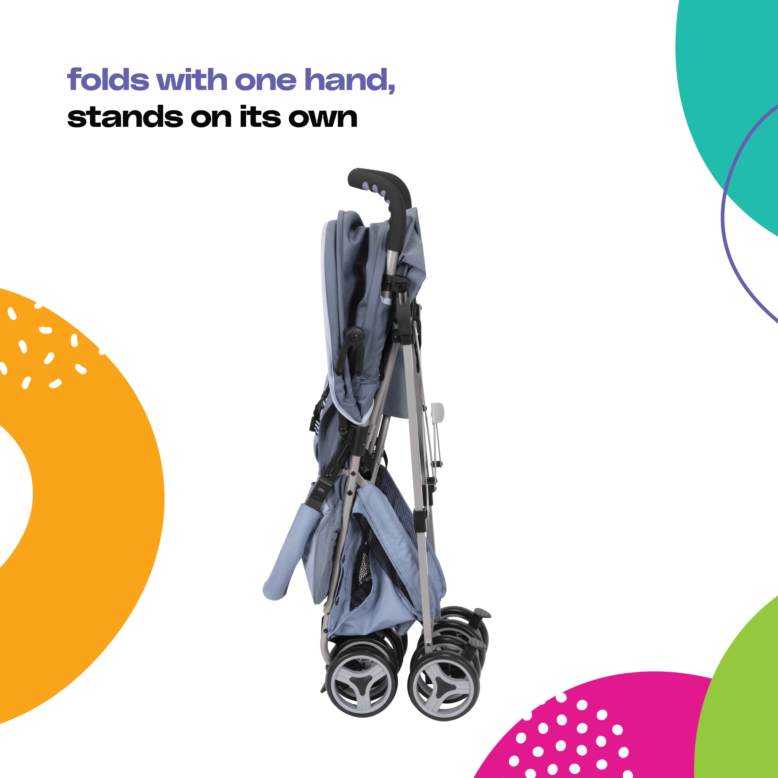 Cosco Kids Simple Fold Compact Stroller, Organic Waves, Infant
