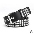 thumbnail image 6 of Lingsun Punk Rock Silver Black Metal Rivets Pyramid Studs Black Belt Leather Buckle F4X2, 6 of 8
