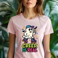 thumbnail image 5 of Creep It Real Ghost T-Shirt | Unisex Spooky Season Outfit, Dark Heather, Size 2XL, 5 of 6