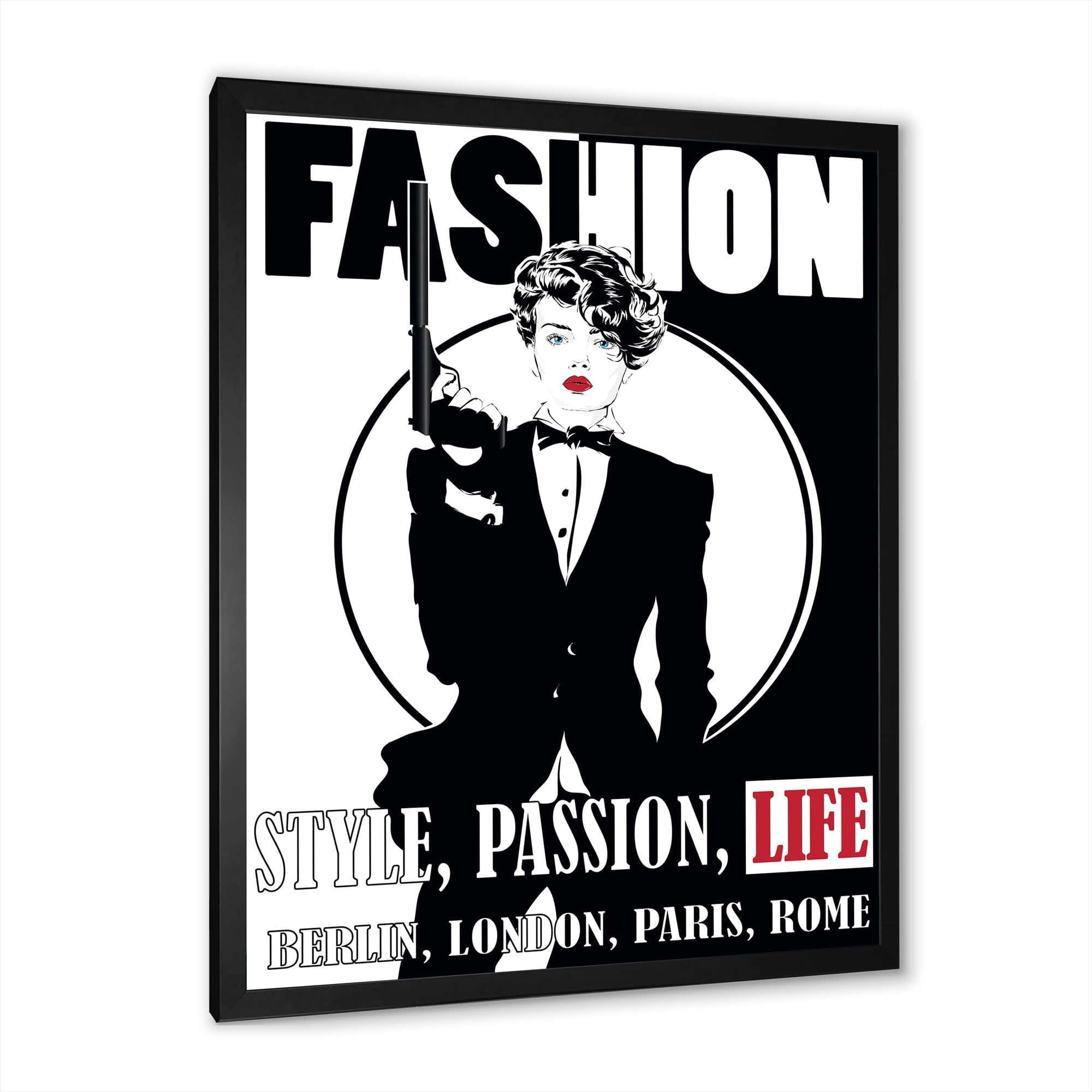 Designart 'Style Passion Life Fashion Woman II' Vintage Framed Art Print
