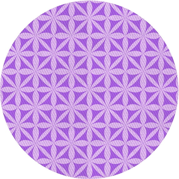 Ahgly Company Machine Washable Indoor Round Transitional Blossom Pink Area Rugs, 8' Round