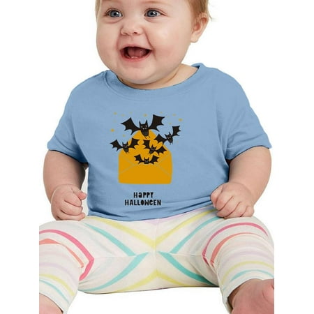 

Happy Halloween Bats Envelope. T-Shirt Infant -Image by Shutterstock 6 Months