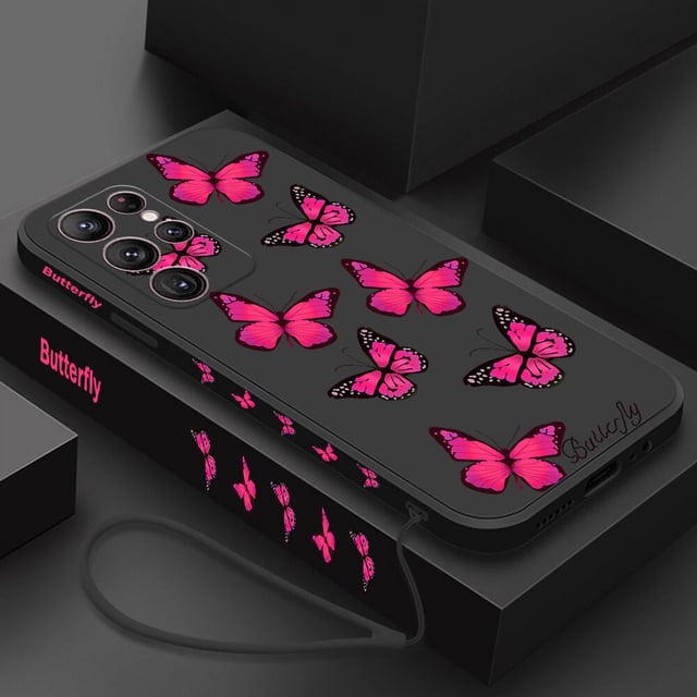 Funda de mariposa para Samsung Galaxy S21, S22, S23 Ultra Plus, S20 FE, A72, A71, A53, A52 S, A14, A34, A54, 5G, A51, A33, A32, A23, A21S, A13 qiuyongmign unisex
