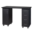 thumbnail image 4 of IVV Rolling Computer Desk, 47.2" Manicure Table with 4 Drawers, 1 Cabinet, 4 Lockable Wheels, Wrist Pad, Nail Desk for Nail Tech, Beauty Salon (Black), 4 of 10