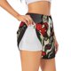 thumbnail image 1 of Balery Red Mushrooms Pantalones cortos deportivos para mujer con forro y dos bolsillos, elásticos, para entrenamiento, gimnasio, yoga-Large, 1 of 7
