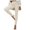 Beige, variant on Spandex Yoga Pants for Women Legging High Waist Foot Strip Step On Solid Color Slim Yoga Pants for Women with Comfortable and Flexible