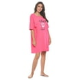 thumbnail image 2 of Casual Nights Short Sleeve Nightgowns for Women - Soft Cotton Blend Sleep Shirts | Oversized One Size Long Night Shirts, 2 of 4