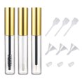 thumbnail image 1 of Ideal Swan Tubo de rímel vacío de 10 ml, delineador de ojos, contenedor de crema, botella de brillo de labios con 3 embudos e inserciones de goma para aceite de ricino dorado (juego 03), 1 of 5