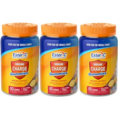 3 Pack Ester-C Vitamin C Immune Charge Gummies 60 Count Each