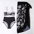 thumbnail image 2 of Gibobby Trajes de Baño Mujer Traje de baño de 2 piezas para mujer+1 pieza para cubrir Traje de baño con estampado vintage de piezas Bikini Monokini Traje(Negro,XL), 2 of 4