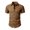 Coffee, variant on Bxsruta Men's Casual Short Sleeve Button Down Shirt Textured Striped Wrinkle Free Breathable Stretch for Daily Outdoor