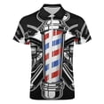 thumbnail image 4 of Barber Shop Men Zipper T-shirt Summer Casual Short Sleeve T-shirt Top, 4 of 7