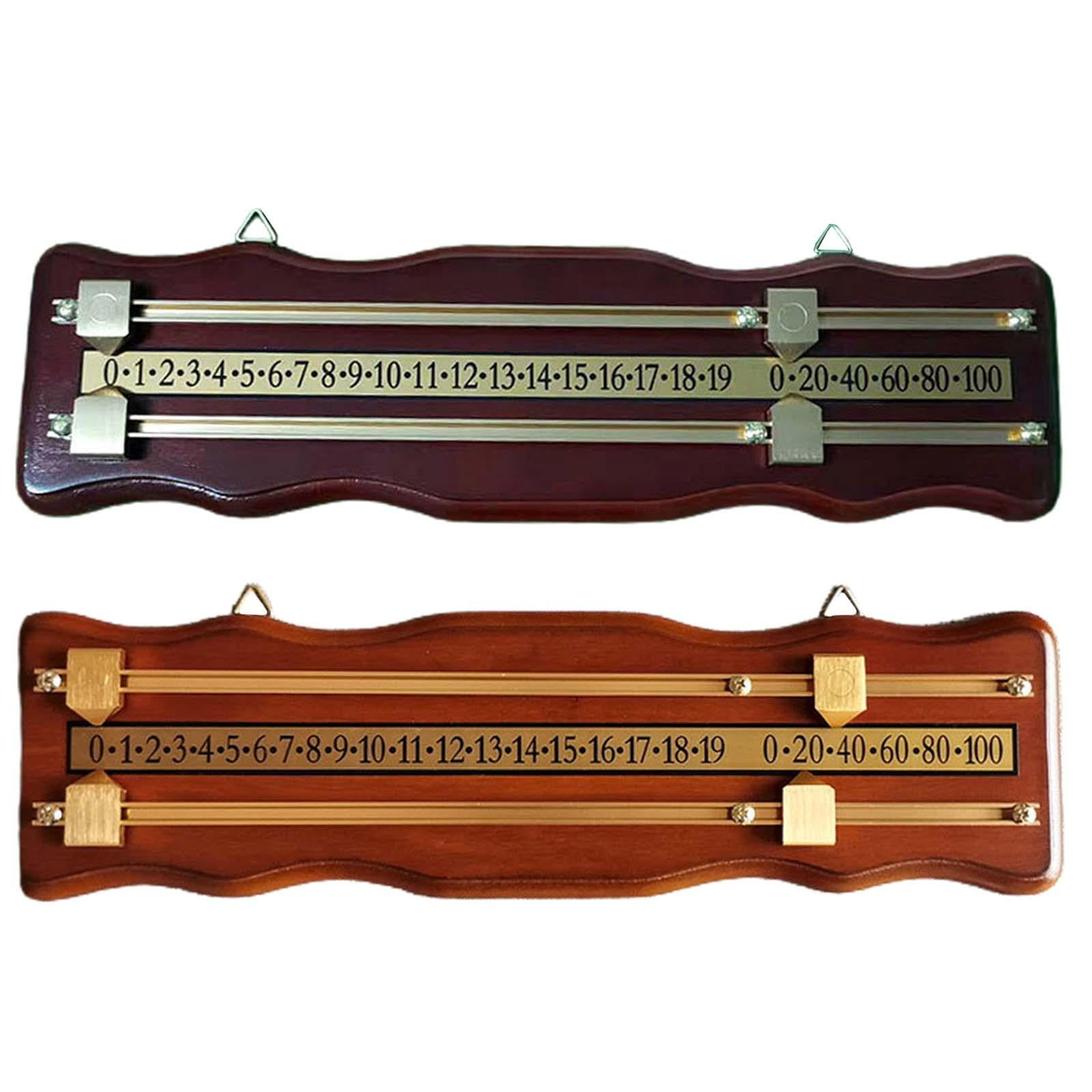 2 Pieces Wood Shuffleboard Wall Mounted Scoreboard Scoring Device