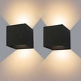 thumbnail image 1 of Aplique de pared interior/exterior 12w 2 lámparas de pared LED negras Lámpara de luz ajustable impermeable Ip65 Diseño ajustable hacia arriba y hacia abajo Luces de pared blancas cálidas de 3000k, 1 of 1