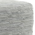 thumbnail image 3 of Simpli Home Pouf Carré Boho Fredrik en Cuir Véritable Tressé Crème, 3 of 6