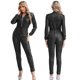 thumbnail image 3 of Mono metálico brillante para mujer, mono Disco Rave, ropa de discoteca de baile en barra, pantalones largos con cremallera frontal de manga larga, mono, 3 of 5