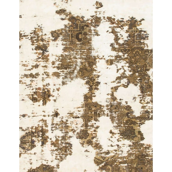 Ahgly Company Indoor Rectangle Abstract Blanched Almond Beige Abstract Area Rugs, 5' x 7'