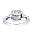 thumbnail image 3 of Blue Apple Co. Halo Cushion Infinity Amethyst CZ Engagement Cubic Zirconia Opal 925 Sterling Silver, 3 of 5