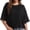Black, variant on Women Round Neck Cropped T Shirts Soft Short Sleeve Boxy Tee Casual Athletic Gym Yoga Tops