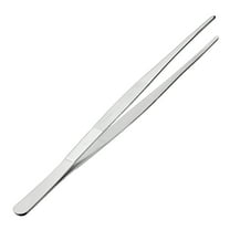1 Pcs 12-Inch Stainless Steel Straight Blunt Tweezers with Serrated Tip