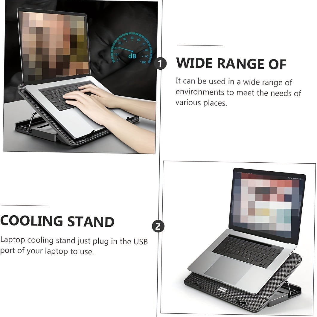Laptop Cooling Pad 6 High Performance Fans Silent Cooling Pad For Laptop Adjustable Height Sturdy Stand