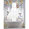 thumbnail image 5 of Watercolor Floral Sheer Curtains 84 Inch Length 2 Panels Set, Spring Daisy Sunflowers Wisteria Hummingbird Voile Window Treatment Curtains Sheers Drapes for Bedroom/Living Room/Kitchen 52"x84"x2, 5 of 7
