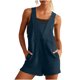 thumbnail image 2 of Trajes Casuales para las Mujeres de Verano sin Mangas Romper Corto, Ligero Poliéster Transpirable, Moda Deportivo Desgaste Casual, Rompers Cortos de las Mujeres para el Verano, 2 of 9