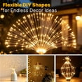 thumbnail image 3 of 5-Pack LED Firework Lights, 450 LED Starburst String Lights with 8 Modes, Plug in Waterproof Fairy Christmas Lights for Garden Patio Indoor Outdoor Decor, Warm White, 3 of 12
