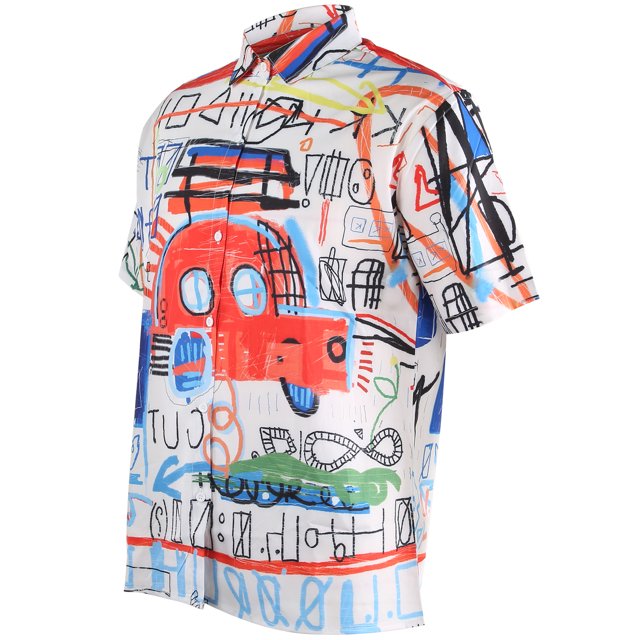 Camisa De Verano Para Hombre Camisa De Hombre Con Patrón De Grafiti Elástico Cómodo Para La Oficina Para El Club ANGGREK Otros