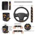 thumbnail image 5 of Uorisanigo Leopard Print Highland Cow Sunflower Car Seat Cover Full Set 15 PCS, with Wheel Covers Seatbelt Shoulder Pad Cupholder Coaster Trash Can Auto Air Vent Organizer Rearview Cover Key Chain, 5 of 7