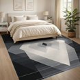 thumbnail image 3 of ODIKA 8'x10' Washable Area Rug Durable, Non-Slip Geometric Abstract Grid Contemporary Minimalist Grey Alfombras for Living Room, Under Sectional, Family, 3 of 7