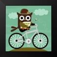 thumbnail image 2 of Lee, Nancy 12x12 Black Modern Framed Museum Art Print Titled - Owl and Hedgehog on Bicycle, 2 of 5