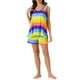 thumbnail image 1 of Conjuntos de pijama para mujeres INSPIRE CHIC, camisetas sin mangas con pantalones cortos, atuendos de lounge a rayas coloridas con bolsillos, 3XL azul, 1 of 6
