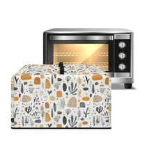 TSOVTHRID Abstract Art Plant Print Microwave Oven Dust Cover, Stain-Resistant Kitchen Electrical Appliance Cover Countertop Ovens Decorations, 18.25"W x 14.5"D x 11"H, S