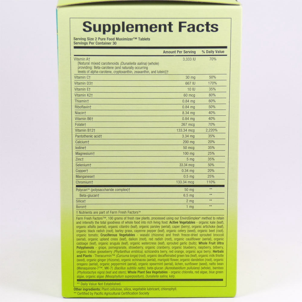 Natural Factors Whole Earth & Sea, Bone Structure Multivitamin & Mineral, Whole Food Supplement, Vegan and Gluten Free, 60 Tablets
