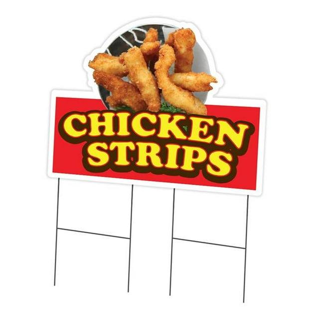 SignMission C-DC-2436-Chicken Strips19 Panneau de Jardin et Piquet 24 x 36 Po - Rayures de Poulet