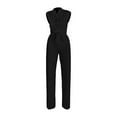thumbnail image 2 of Bmisegm Versatile Solid Color Fashionable and Sexy Women's Sleeveless Slim Wide Leg Jumpsuit Womens Jumpsuit Black S, 2 of 6