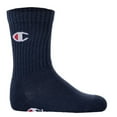 thumbnail image 2 of Champion Kids Socks, Pack Of 6 - Crew Socks, Solid Colour Blue/White/Grey 27-30, 2 of 7