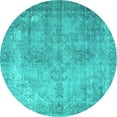 thumbnail image 1 of Ahgly Company Indoor Round Persian Turquoise Blue Traditional Area Rugs, 4' Round, 1 of 4