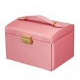 thumbnail image 4 of Womens Jewelry Box Storage Box Leather Jewelry Storage Box With Lock Three-layer Jewelry Box, 4 of 8