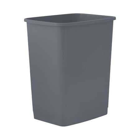 Superio Small 2.5 Gallon Plastic Trash Can, Waste Bin for Under Desk, Office, Bedroom, Bathroom- 10 Qt, (Dark Grey)