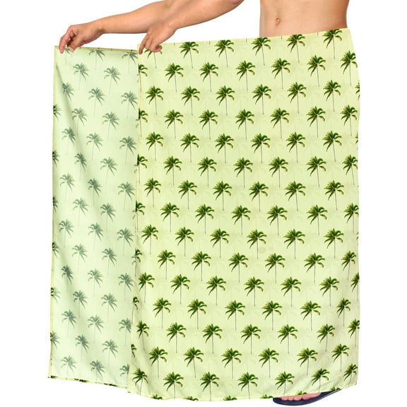 LA LEELA Men's Swim Bath Trunk Swimsuit Regular Surfing Swimwear Sarong Long Pareo Beach Wrap One Size Cream Summer Vacation Party