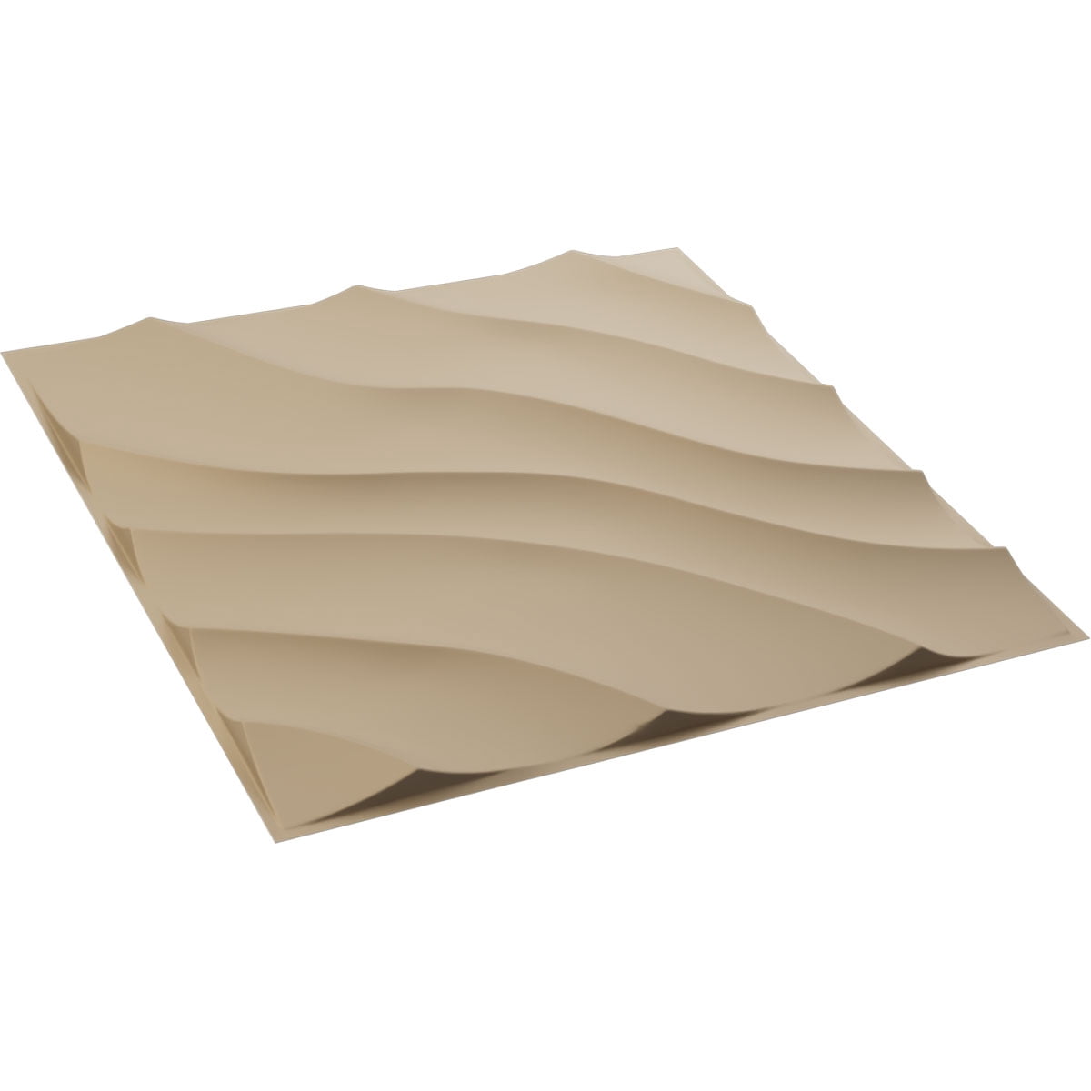 Ekena Millwork 19 5/8"W x 19 5/8"H Modern Wave EnduraWall Decorative 3D Wall Panel, UltraCover Satin Smokey Beige (12-Pack for 32.04 Sq. Ft.)